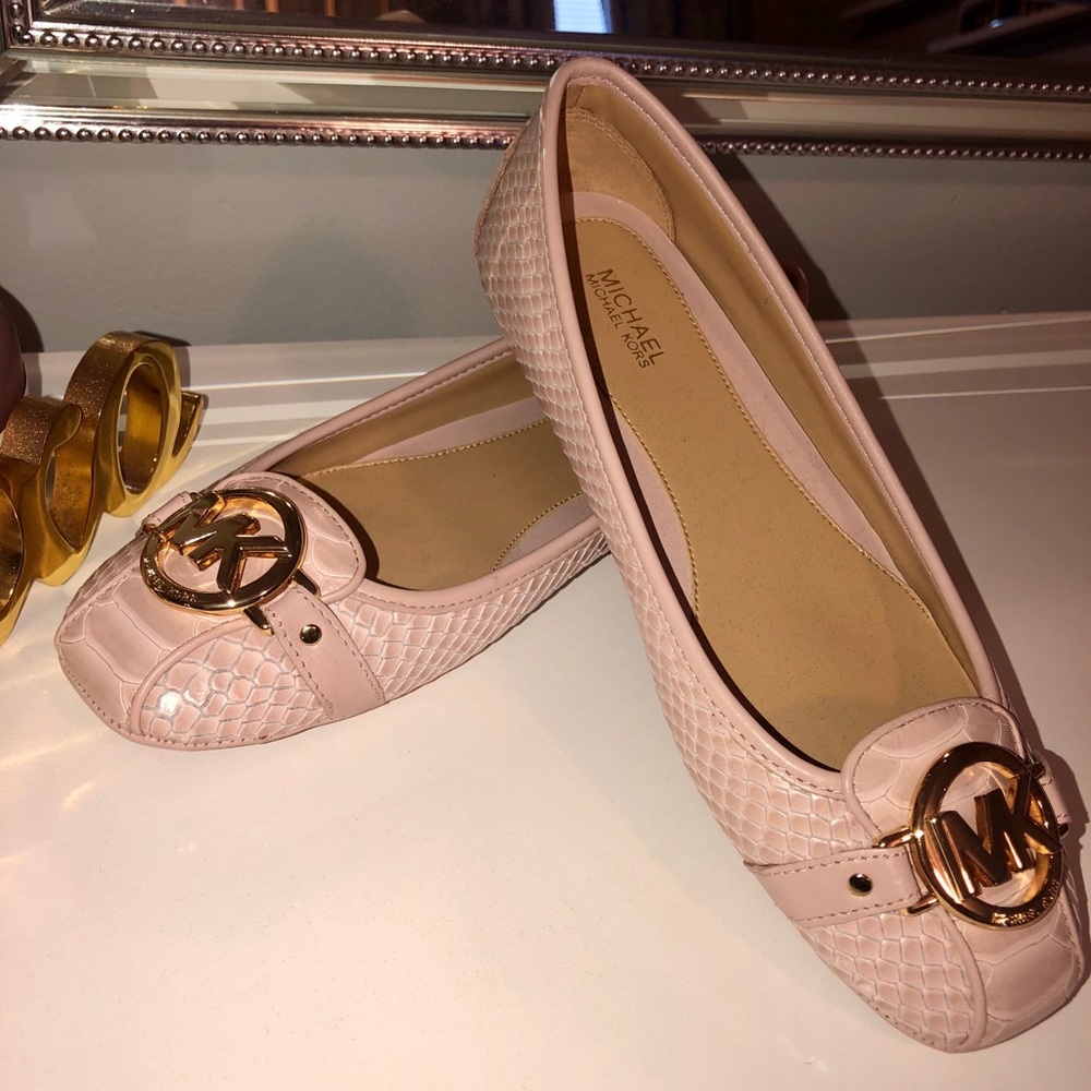 Michael Kors Pink Snakeskin Flat